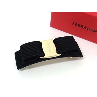 サルヴァトーレフェラガモ(Salvatore Ferragamo)の■新品■未使用■ Salvatore Ferragamo フェラガモ ヴァラリボン キャンバス バレッタ ヘアアクセサリー 髪留め ブラック系 FN4998(その他)