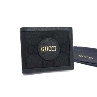 グッチ(GUCCI)の■新品■未使用■ GUCCI グッチ 625573 0416 ナイロンキャンバス×レザー 二つ折り 財布 ウォレット メンズ ブラック系 BM7560(長財布)