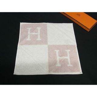 エルメス(HERMES)の■新品同様■ HERMES エルメス アヴァロン コットン100% ハンドタオル フェイスタオル レディース ホワイト系×ピンク系 FN4976(その他)
