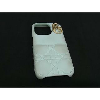 ディオール(Dior)のChristianDior ディオール レディディオール カナージュ レザー iPhone 15Pro 対応 アイフォンケース ライトブルー系 FN4956(その他)