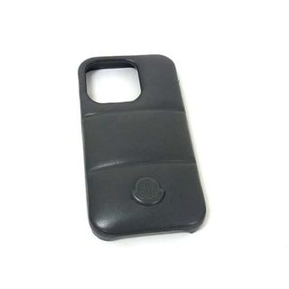 モンクレール(MONCLER)の■美品■ MONCLER モンクレール iPhone15 Pro 対応 レザー アイフォンケース スマホケース メンズ レディース グレー系 BL8504(その他)