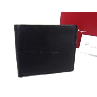 サルヴァトーレフェラガモ(Salvatore Ferragamo)の■新品同様■ Salvatore Ferragamo フェラガモ  KD-66 8009 レザー 二つ折り 財布 ウォレット 小銭入れ 札入れ ブラック系 FH7349(長財布)