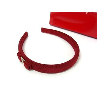 サルヴァトーレフェラガモ(Salvatore Ferragamo)の■美品■ Salvatore Ferragamo フェラガモ ヴァラリボン キャンバス カチューシャ ヘアバンド ヘアアクセサリー レッド系 BK7590(その他)
