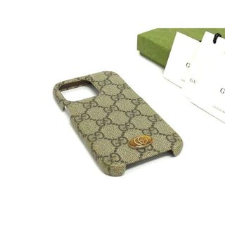 グッチ(GUCCI)のGUCCI グッチ GGマーモント GG柄 PVC iPhone13 Pro対応 アイフォンケース スマホケース ブラウン系 FH8713(その他)
