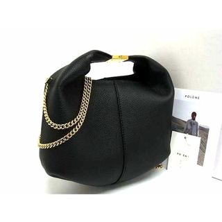 ■極美品■ POLENE ポレーヌ ベリ レザー チェーン ショルダーバッグ クロスボディ レディース ブラック系 FL6524(ショルダーバッグ)