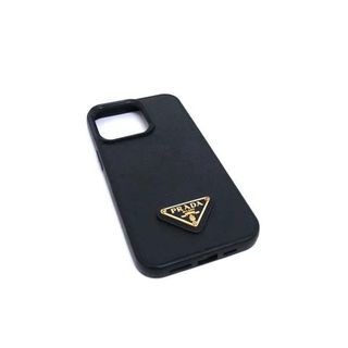 プラダ(PRADA)の■美品■PRADA プラダ サフィアーノレザー iPhone 13Pro 対応 アイフォンケース スマホケース メンズ レディース ブラック系 BN3601(その他)