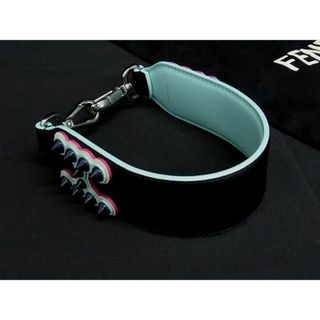 フェンディ(FENDI)の■極美品■ FENDI フェンディストラップ ユー  レザー バッグ用 ショルダーストラップ 肩掛け ブラック系×ライトブルー系 FS2635(その他)