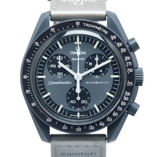 オメガ(OMEGA)の美品 オメガ ×スウォッチ ムーンスウォッチ MISSION TO MERCURY 腕時計 SO33A100 クオーツ グレー文字盤 セラミック Nyron メンズ OMEGA 【214-20832】(腕時計(アナログ))