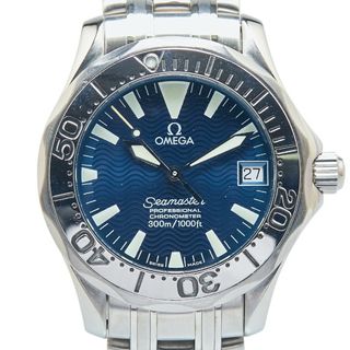 オメガ(OMEGA)の美品 オメガ シーマスター300 ジャックマイヨール 1999 腕時計 2554.80.00 自動巻き ネイビー文字盤 ステンレススチール メンズ OMEGA 【214-20835】(腕時計(アナログ))