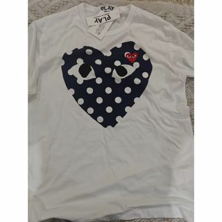 新品  Comme des Garçons ドット柄ハートTシャツ L(Tシャツ/カットソー(半袖/袖なし))