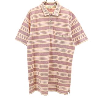 エディーバウアー(Eddie Bauer)の古着 Eddie Bauer エディーバウアー ボーダー 半袖 ポロシャツ S/P レッド系 メンズ(ポロシャツ)