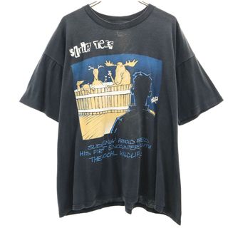 古着 SUN SPORTSWEAR サン スポーツウェア 90s USA製 オールド STRIP TEES 半袖 Tシャツ L ブラック アニマル メンズ