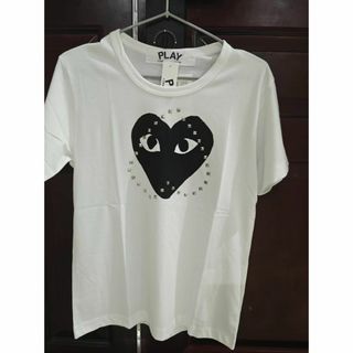 COMME des GARÇONS ハートデザイン Tシャツ ホワイト S(Tシャツ/カットソー(半袖/袖なし))