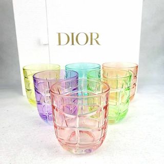 クリスチャンディオール(Christian Dior)の☆美品☆クリスチャンディオール　スモールグラス　べっ甲柄　6客　箱つき(グラス/カップ)