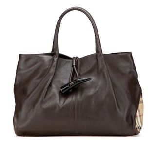 バーバリー(BURBERRY)のバーバリー ノバチェック シャドーホース トートバッグ ハンドバッグ レザー レディース BURBERRY 【205-21486】(トートバッグ)