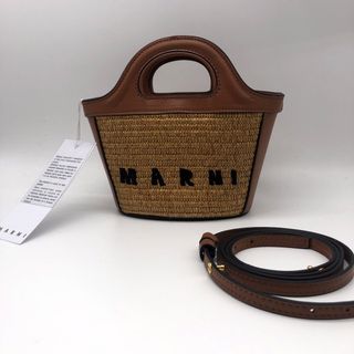 マルニ(MARNI)のマルニ　カゴバッグ　ブラウン(かごバッグ/ストローバッグ)