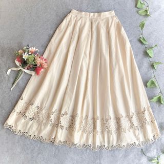 Lochie - ︎✿ クラシック花刺繍レースコットンスカート ︎✿