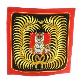 エルメス(HERMES)のエルメス カレ90 Tigre Royal 王者の虎 スカーフ 黒 赤(バンダナ/スカーフ)