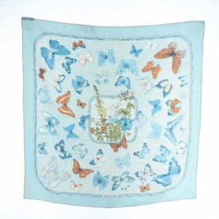 エルメス(HERMES)のエルメス カレ90 FARANDOLE プロヴァンス地方の踊り スカーフ 水色(バンダナ/スカーフ)