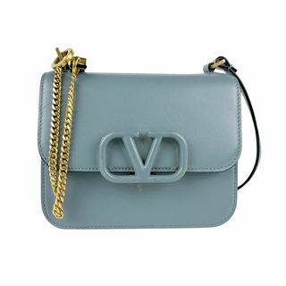 ヴァレンティノガラヴァーニ(valentino garavani)のヴァレンティノ ガラヴァーニ Valentino Garavani ショルダーバッグ レザー/メタル グレーブルー/ゴールド レディース 送料無料【中古】 z6090(ショルダーバッグ)