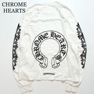 クロムハーツ(Chrome Hearts)のCHROME HEARTS ロンT ホースシュー フローラルクロス ホワイト M(Tシャツ/カットソー(半袖/袖なし))
