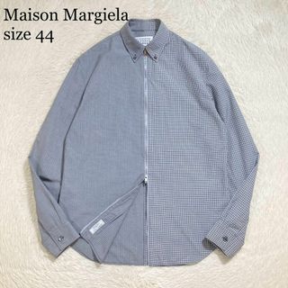 メゾンマルジェラ(Maison Margiela（旧Maison Martin Margiela）)のメゾンマルジェラ 長袖シャツ ドッキング ダブルジップ チェック コットン(シャツ)