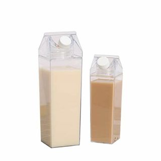 CLOGRATIA 牛乳パック型ドリンクボトル 牛乳瓶 ミルクボックス 透明 水