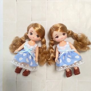 ミキちゃんマキちゃん服セット　ワンピース（水色ドット）