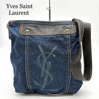 イヴサンローラン(Yves Saint Laurent)のYves Saint Laurent ショルダーバッグ デニム ロゴ インディゴ(ショルダーバッグ)