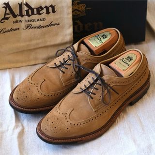 オールデン(Alden)の極美品Alden×BLUE BLUE別注97782スエードロングウイング8木型付(ドレス/ビジネス)