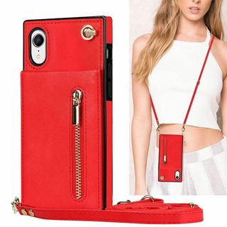 iPhone XR ケース 手帳型 ショルダー クロスボディ iPhoneXRケ(その他)