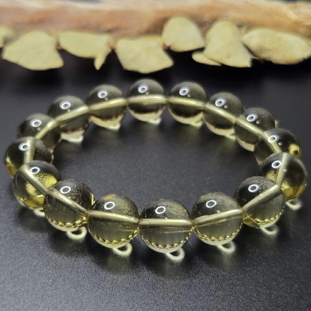 【天然無着色/最強品質】天然レモンシトリン＊約12.5mm＊　天然石ブレスレット 天然無着色/最強品質】天然レモンシトリン＊約12.5mm＊ 天然石