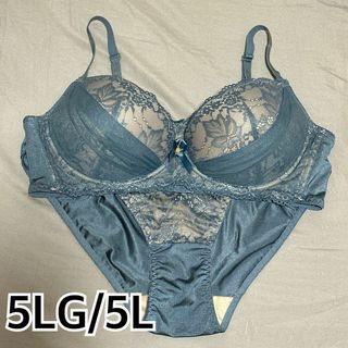 【匿名配送】5LG/5L ブルーグリーン ブラショーツセット【大きいサイズ】(ブラ&ショーツセット)