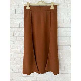 クロエ(Chloe)のChloé ブラウン 台形型フレアスカート 36(ロングスカート)