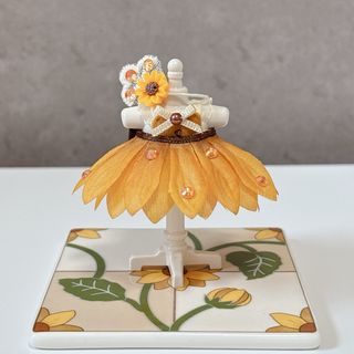 (12) ひまわりドレスセット　ハンドメイド　ドール服(その他)