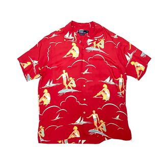 POLO RALPH LAUREN - M ポロ ラルフローレン プリント半袖 シャツ オープンカラー 開襟 ビーチ