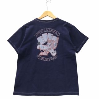 フラットヘッド(THE FLAT HEAD)のザ フラットヘッド ロゴプリント 半袖 クルーネック コットン Tシャツ 38(Tシャツ/カットソー(半袖/袖なし))