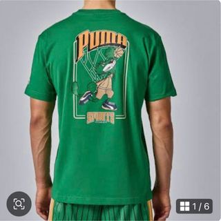 PUMA プーマ　メンズ　半袖　Tシャツ　未使用　グリーン　バスケットボール　M