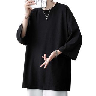 【在庫セール】[foveitaa] tシャツ メンズ 夏服 七分袖 おおきい サ