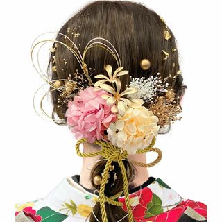 [JZOON] 成人式 髪飾り【9色展開】 七五三 造花 ドライフラワー 水引き(その他)