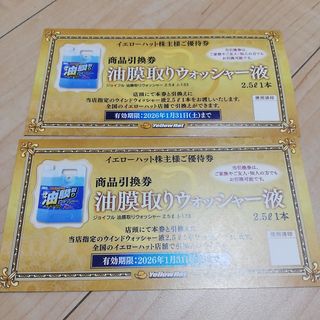 イエローハット ウォッシャー液 引換券 2枚(ショッピング)