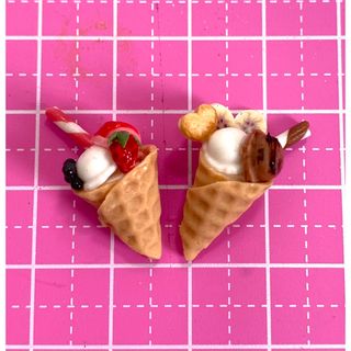 ミニチュア　ハンドメイド　アイス2個セット(ミニチュア)