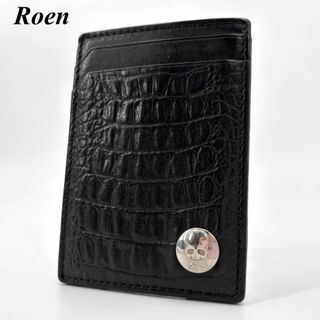  極美品 Roen ロエン パスケース ブラック クロコ型押し