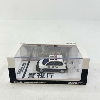 【尾張小牧店】 中古  INNO MODELS 1/64 Honda シティ ターボII Japanese Police Car Concept Livery MOTOCOMPO付属【IN64-CITYII-JPCC】ミニカー 【728】(その他)
