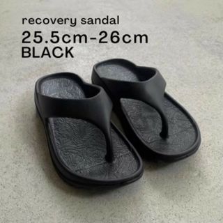 ［NEW］リカバリー トングサンダル 黒 41/42 25.5-26 レディース(サンダル)