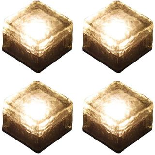 【人気商品】ソーラーライト ガーデンライト ４個セット 太陽光パネル充電 埋め込(ライト/ランタン)