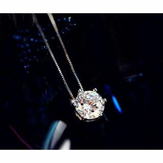 贅沢な１粒の輝き★高品質ジルコニア ダイヤモンド ネックレス シルバー(ネックレス)
