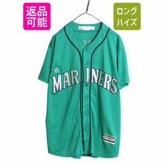 イチロー マリナーズ ベースボール シャツ メンズ L / MLB オフィシャル マジェスティック 大リーグ ユニフォーム ゲームシャツ 半袖シャツ(ウェア)