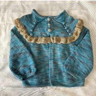 キャラメルベビー&チャイルド(Caramel baby&child )のmisha&puff Ruffle Cardigan Lake 2y(カーディガン)