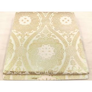 平和屋着物◎西陣　服部織物謹製　六通柄袋帯　こはく錦　立涌花文　金銀糸　正絹　逸品　BAAU0742mz(帯)
